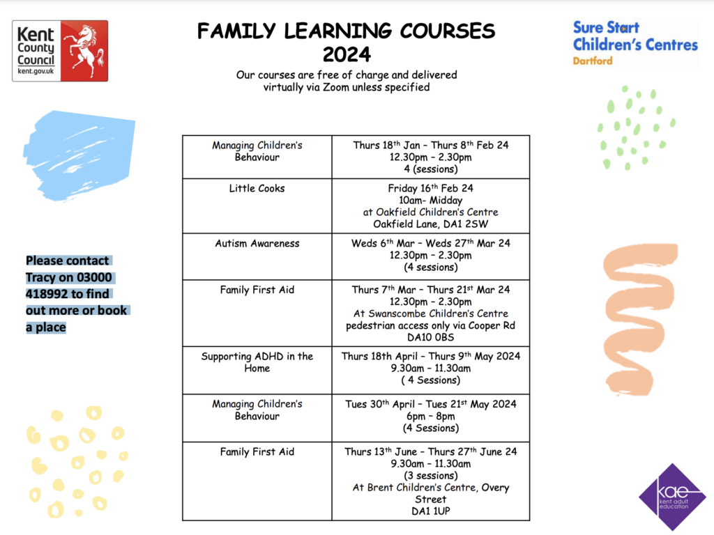 Family Learning timetable